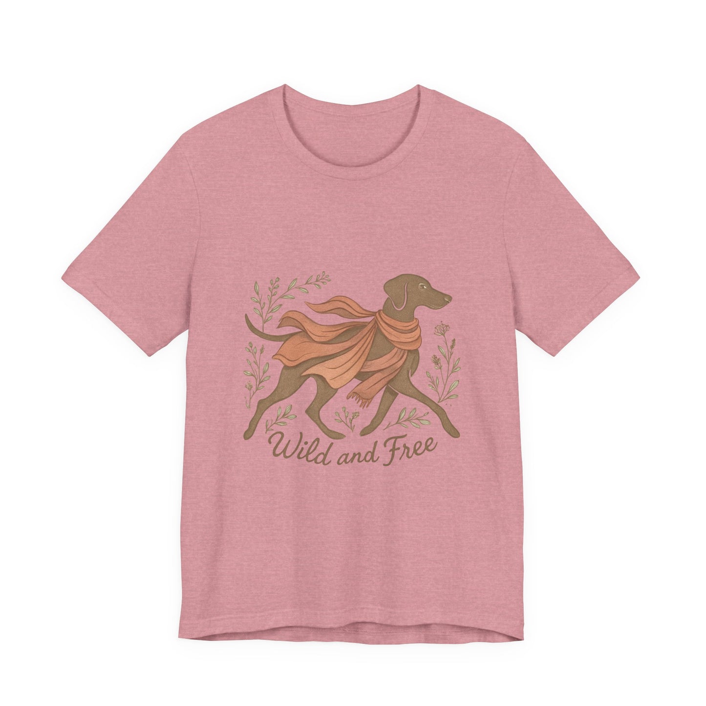 Dogtown Boho Revival "Wild and Free" Unisex Jersey Short Sleeve Tee (Weimaraner)