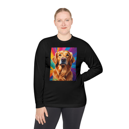 Pup Art Canvas Sport Long Sleeve Tee (Golden Retriever)