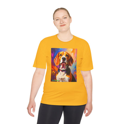Pup Art Canvas Unisex Moisture Wicking Tee (Beagle)