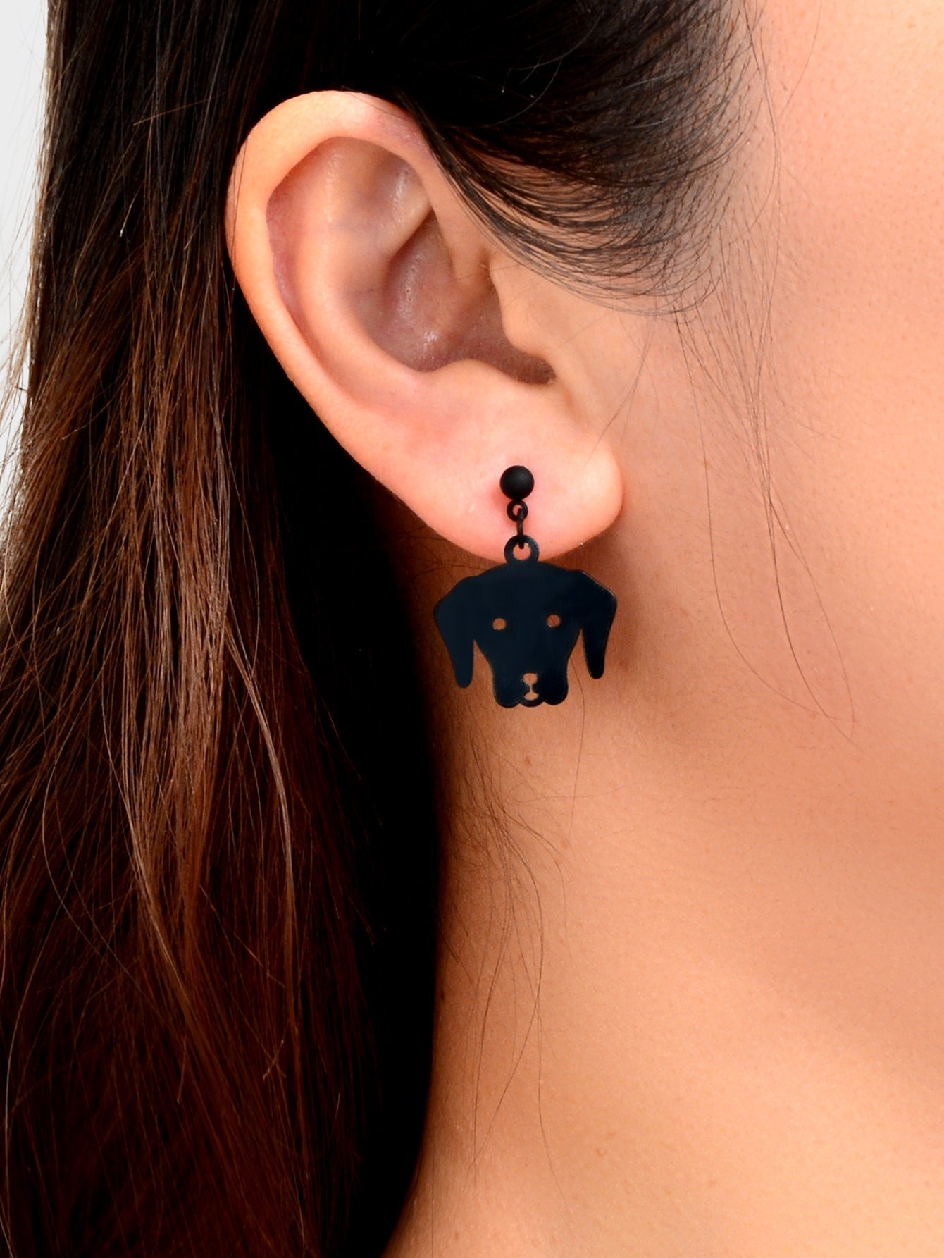Black Dog Dangle Trendy Animal Puppy Earrings Women Punk Rock Style