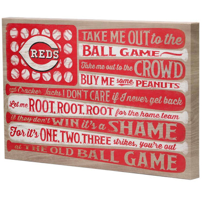 Cincinnati Reds Canvas Flag Wall Art