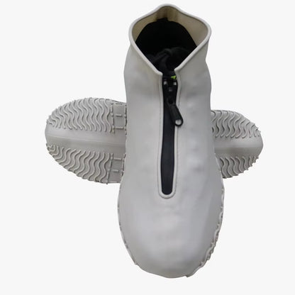 New Waterproof Zipper Silicone Shoe Cover Rain Boots Unisex Outdoor Solid Non-Slip Non-Slip Wear-Resistant Reusable Shoe Cover