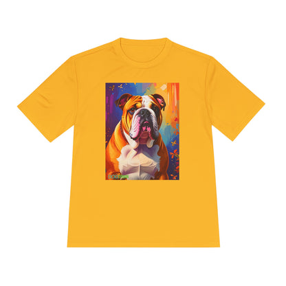 Pup Art Canvas Unisex Moisture Wicking Tee (English Bulldog)