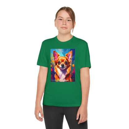 Pup Art Canvas - Kid's Sport Short Sleeve Tee (Chihuauha)