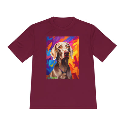 Pup Art Canvas Unisex Moisture Wicking Tee (Weimaraner)