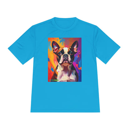 Pup Art Canvas Unisex Moisture Wicking Tee (Boston Terrier)