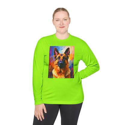 Pup Art Canvas Sport Long Sleeve Tee (German Shepherd)