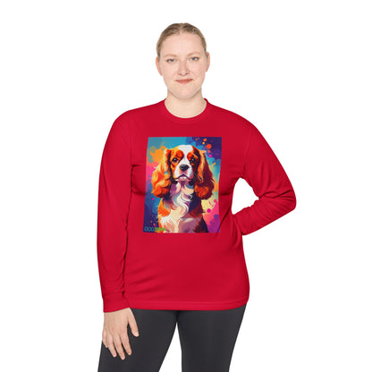 Pup Art Canvas Sport Long Sleeve Tee (Cavalier King Charles Spaniel)