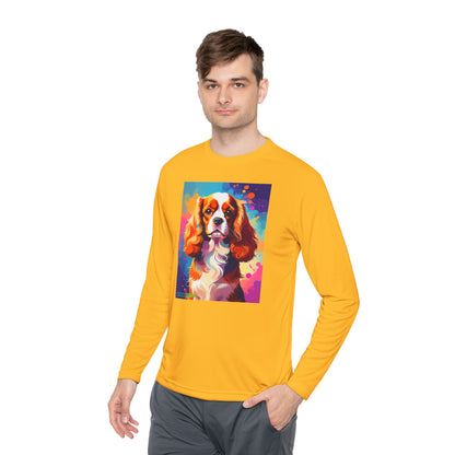 Pup Art Canvas Sport Long Sleeve Tee (Cavalier King Charles Spaniel)