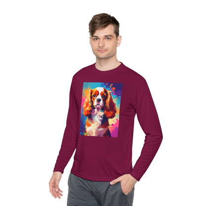 Pup Art Canvas Sport Long Sleeve Tee (Cavalier King Charles Spaniel)