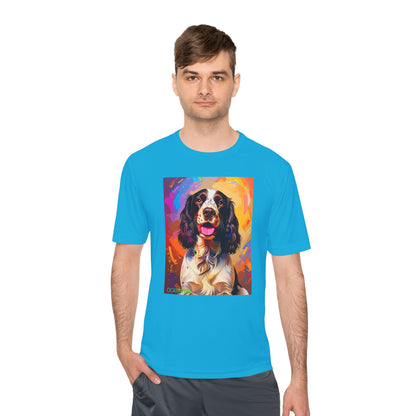 Pup Art Canvas Unisex Moisture Wicking Tee (English Springer Spaniel - 3)