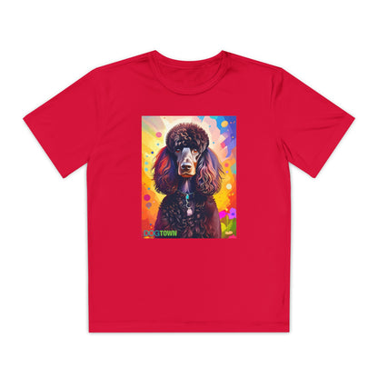 Pup Art Canvas - Kid's Sport Short Sleeve Tee (Standard Poodle)