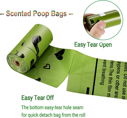Extra Thick Leakproof Dog Poop Bags 280 Count with Dispenser (Scented)