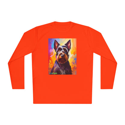 Pup Art Canvas Sport Long Sleeve Tee (Scottish Terrier)