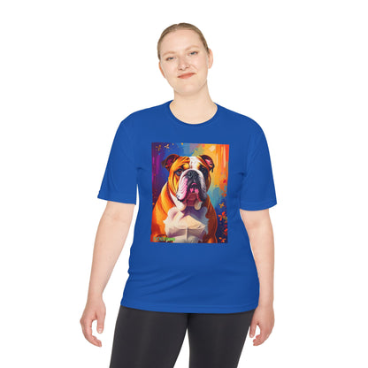Pup Art Canvas Unisex Moisture Wicking Tee (English Bulldog)