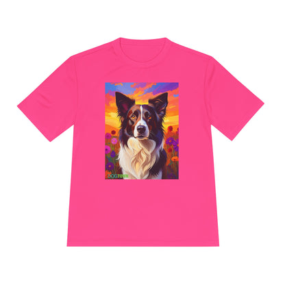 Pup Art Canvas Unisex Moisture Wicking Tee (Border Collie)