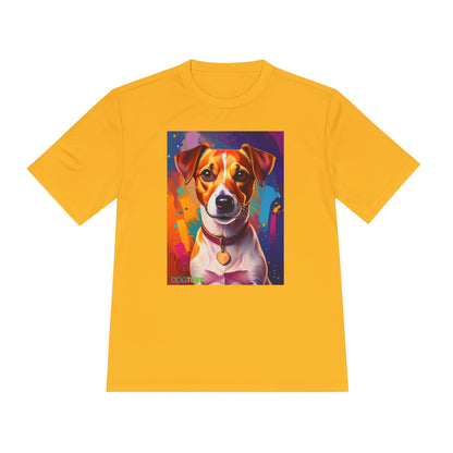 Pup Art Canvas Unisex Moisture Wicking Tee (Jack Russell Terrier)