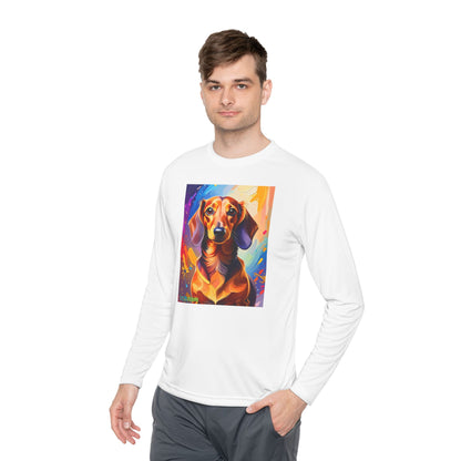 Pup Art Canvas Sport Long Sleeve Tee (Dachshund)