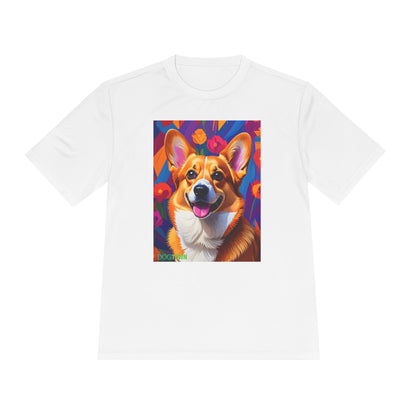 Pup Art Canvas Unisex Moisture Wicking Tee (Corgi)