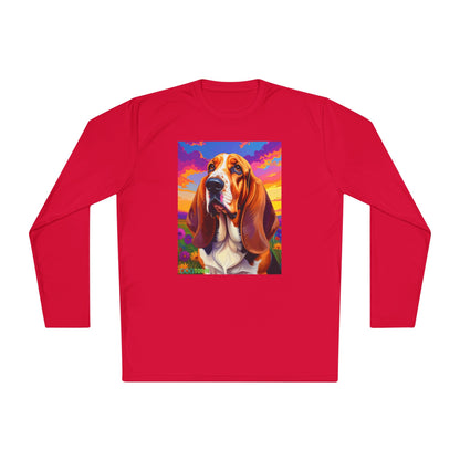 Pup Art Canvas Sport Long Sleeve Tee (Basset Hound)