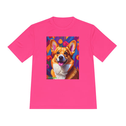 Pup Art Canvas Unisex Moisture Wicking Tee (Corgi)