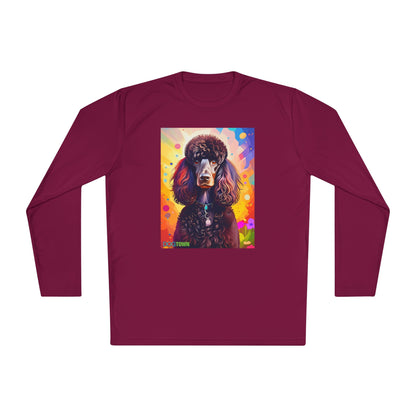 Pup Art Canvas Sport Long Sleeve Tee (Poodle Standard)