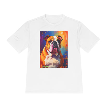 Pup Art Canvas Unisex Moisture Wicking Tee (English Bulldog)