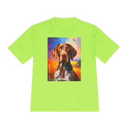 Pup Art Canvas Unisex Moisture Wicking Tee (German Shorthaired Pointer)