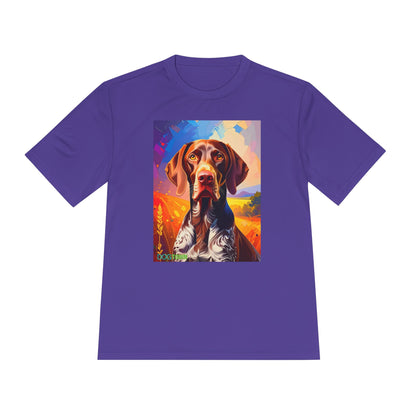 Pup Art Canvas Unisex Moisture Wicking Tee (German Shorthaired Pointer)