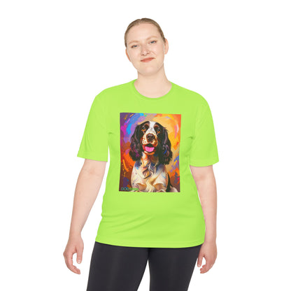 Pup Art Canvas Unisex Moisture Wicking Tee (English Springer Spaniel - 3)