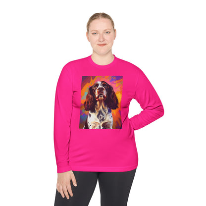 Pup Art Canvas Sport Long Sleeve Tee (English Springer Spaniel - 2)