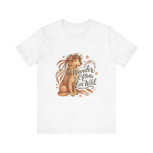 Dogtown Boho Revival Unisex Jersey Short Sleeve Tee (Golden Retriever)