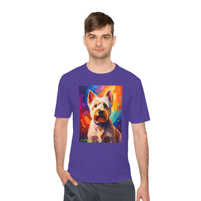 Pup Art Canvas Unisex Moisture Wicking Tee (West Highland White Terrier (Westie))