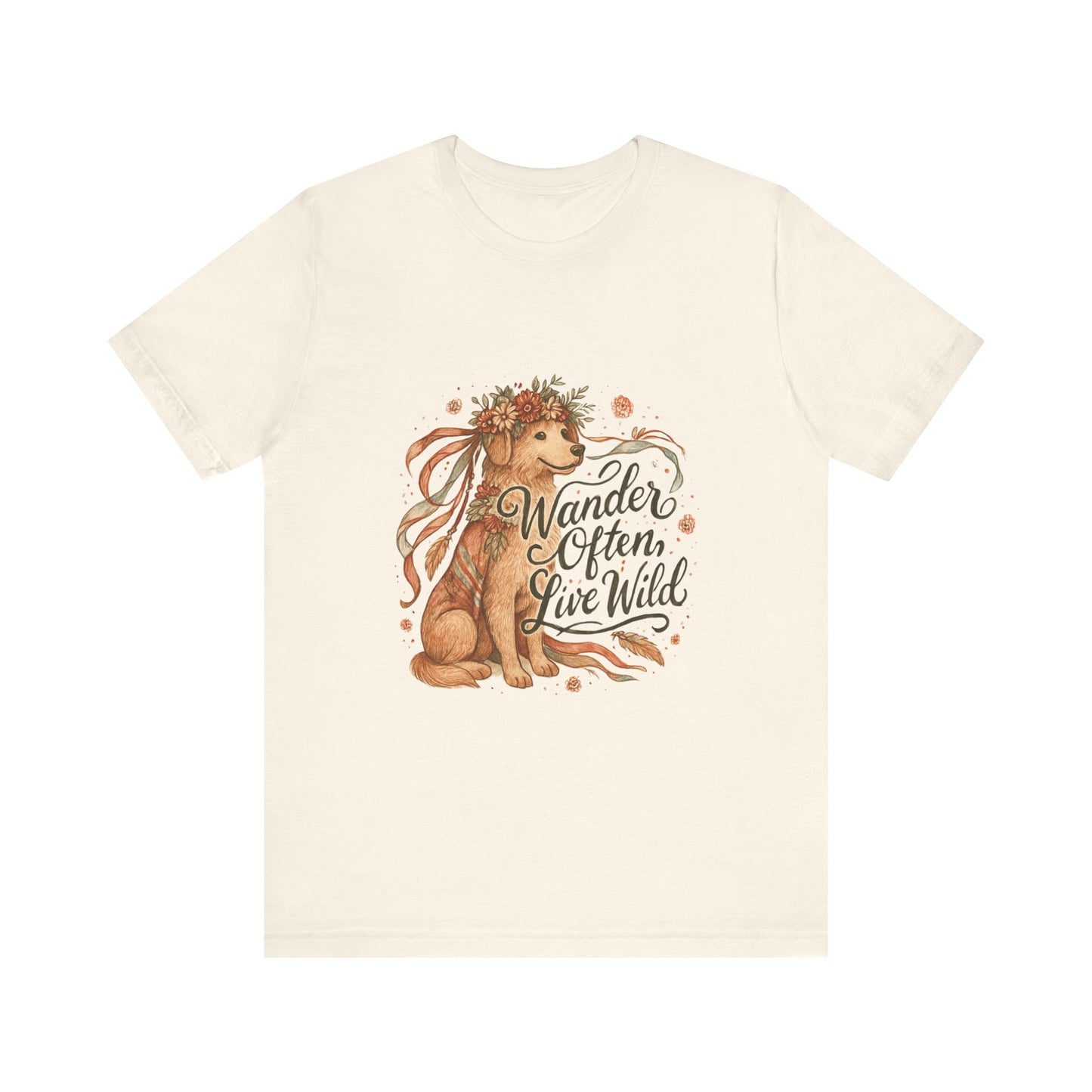 Dogtown Boho Revival Unisex Jersey Short Sleeve Tee (Golden Retriever)