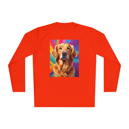 Pup Art Canvas Sport Long Sleeve Tee (Golden Retriever)
