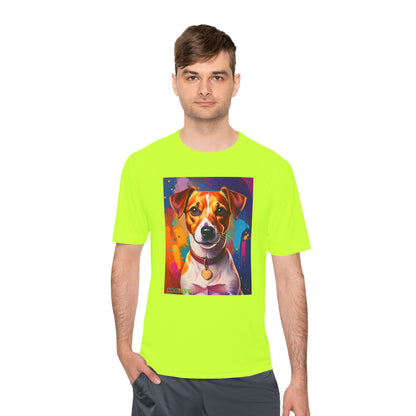 Pup Art Canvas Unisex Moisture Wicking Tee (Jack Russell Terrier)