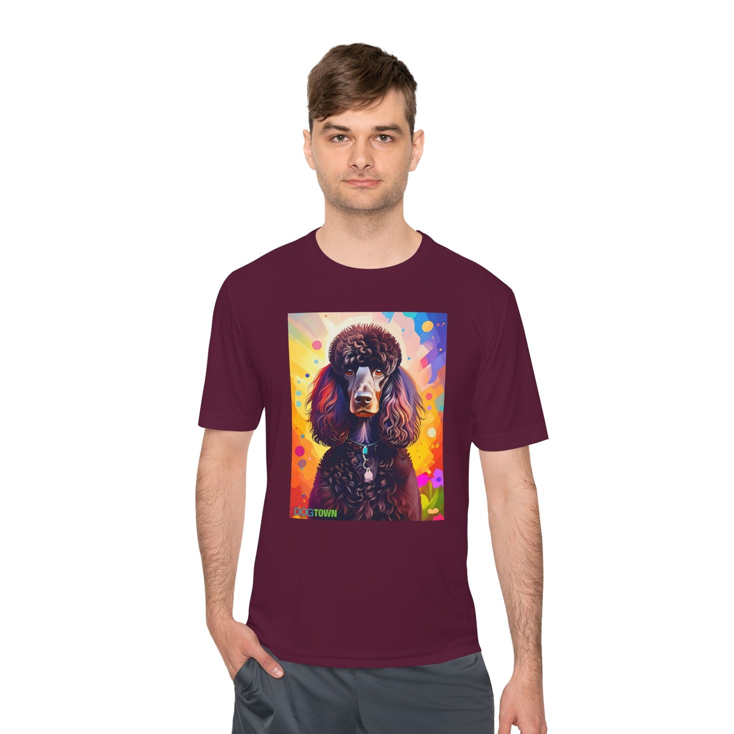 Pup Art Canvas Unisex Moisture Wicking Tee (Poodle Standard)