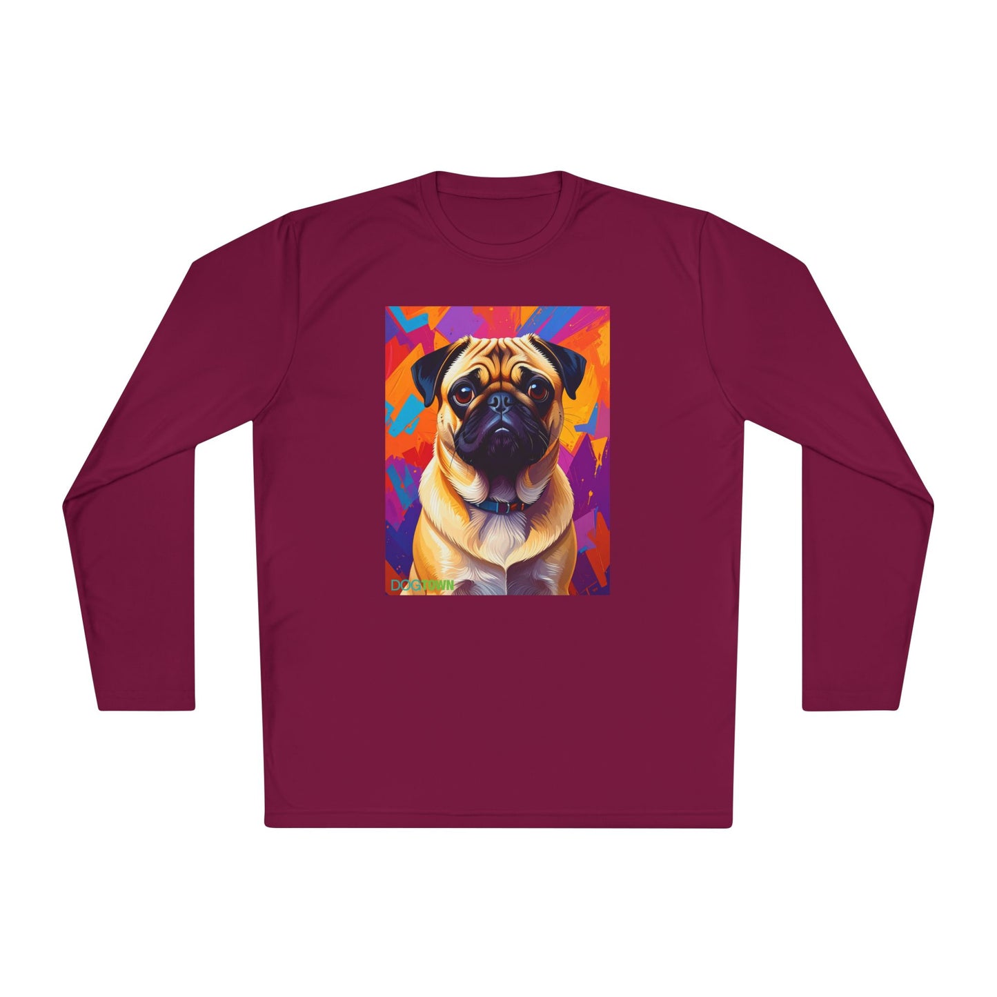 Pup Art Canvas Sport Long Sleeve Tee (Pug)