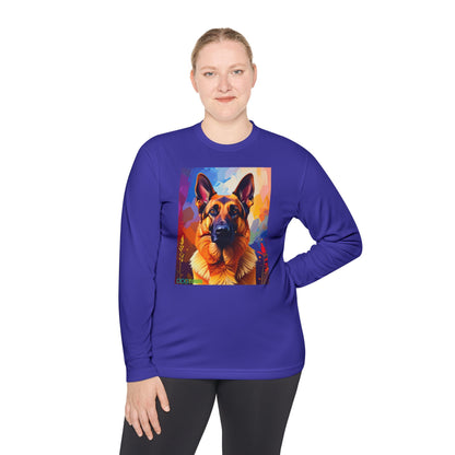 Pup Art Canvas Sport Long Sleeve Tee (German Shepherd)