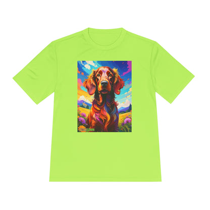 Pup Art Canvas Unisex Moisture Wicking Tee (Irish Setter)