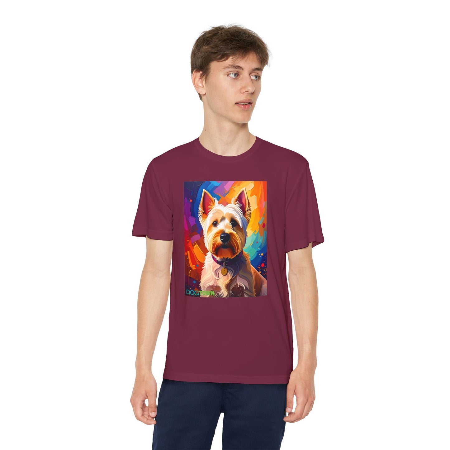 Pup Art Canvas - Kid's Sport Short Sleeve Tee (West Highland White Terrier)