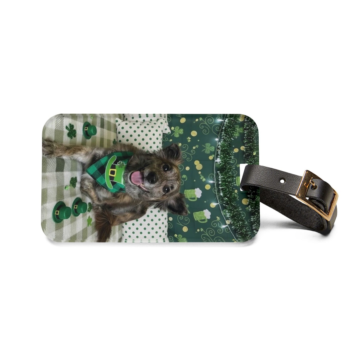Cici - St. Patrick's Day Dog Luggage Tag