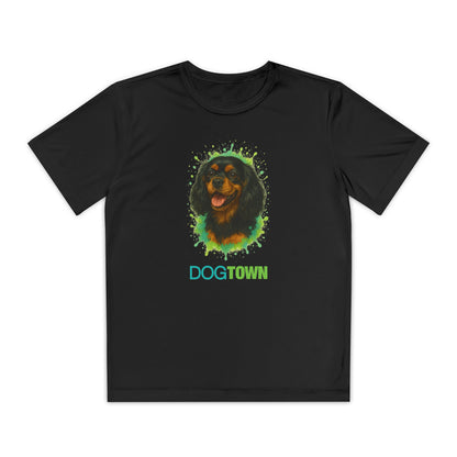 2025 Breed Collection - Kid's Polyester Thin Short Sleeve Tee - Black and Tan Cavalier King Charles Spaniel