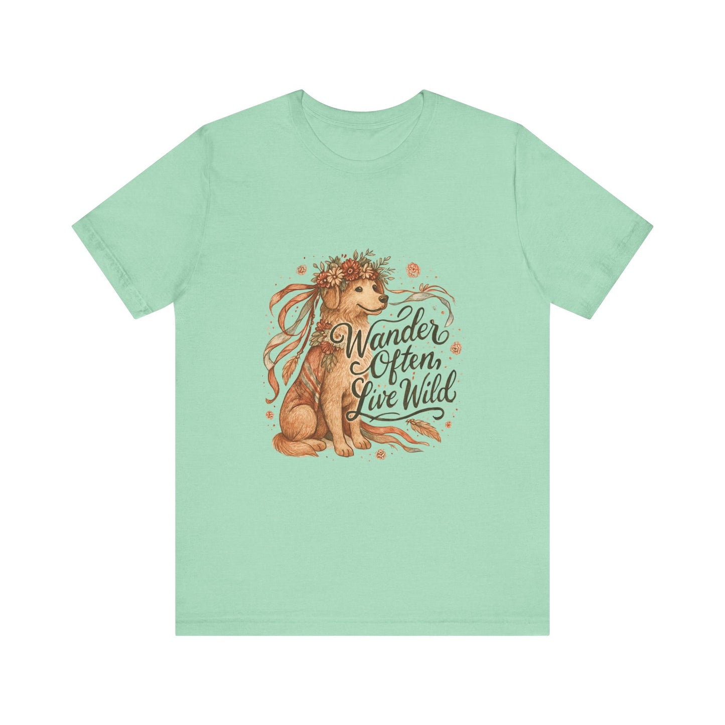 Dogtown Boho Revival Unisex Jersey Short Sleeve Tee (Golden Retriever)