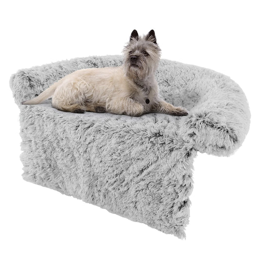 Plush Calming Dog Couch Bed with Anti-Slip Bottom 