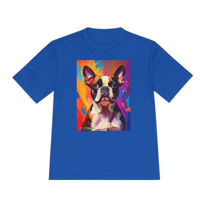Pup Art Canvas Unisex Moisture Wicking Tee (Boston Terrier)