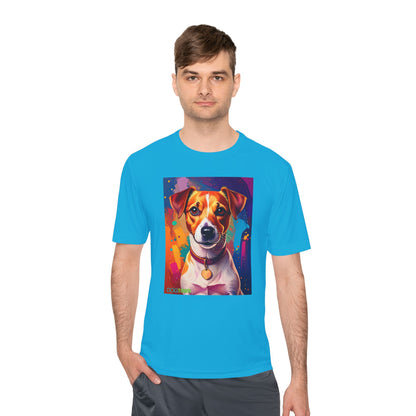 Pup Art Canvas Unisex Moisture Wicking Tee (Jack Russell Terrier)