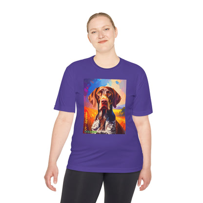 Pup Art Canvas Unisex Moisture Wicking Tee (German Shorthaired Pointer)