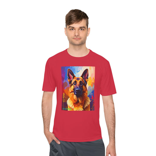 Pup Art Canvas Unisex Moisture Wicking Tee (German Shepherd)