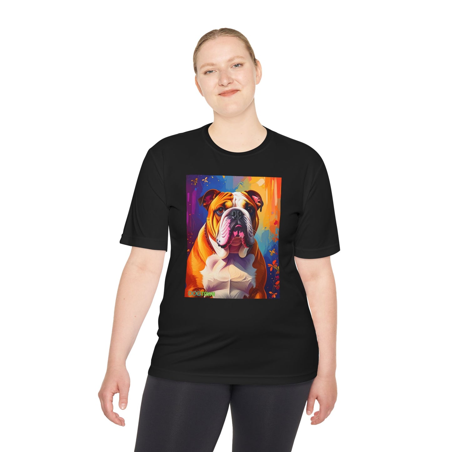 Pup Art Canvas Unisex Moisture Wicking Tee (English Bulldog)